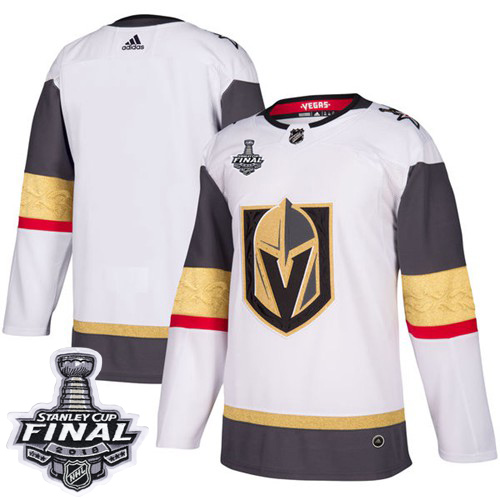 Adidas Golden Knights Blank White Road Authentic 2018 Stanley Cup Final Stitched Youth NHL Jersey